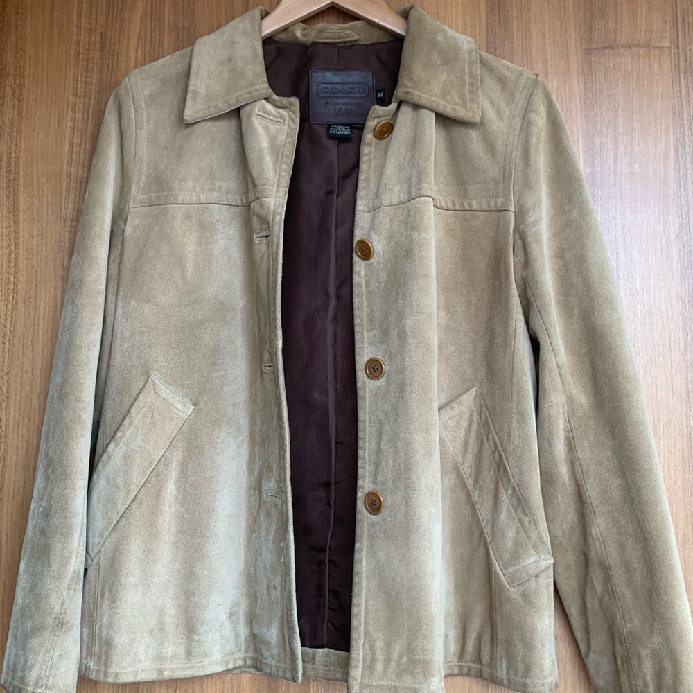 Coach Suede Light Brown Blazer Jacket